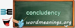 WordMeaning blackboard for concludency